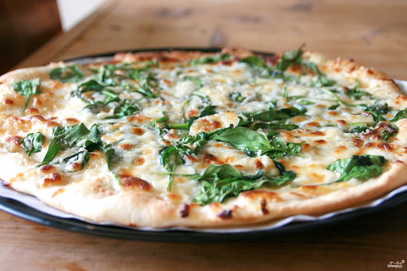 Рецепт Пицца со шпинатом и сыром