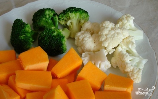 Рецепт Цветная капуста жареная с овощами