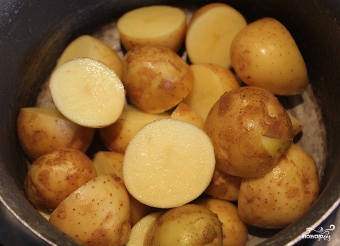Рецепт Вареная картошка с чесноком