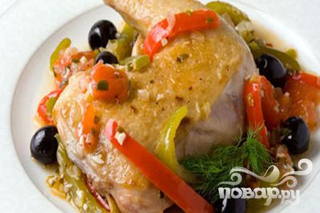 Рецепт Курица, тушенная с маслинами