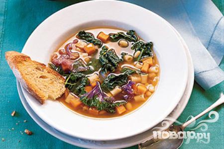 Рецепт Суп с кале, фасолью и сладким картофелем