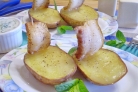 Картошка с салом в духовке Кораблики