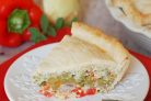 Пирог с овощами и ветчиной