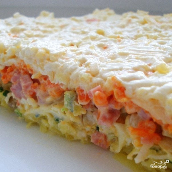 Рецепт Салат с морковью и ветчиной