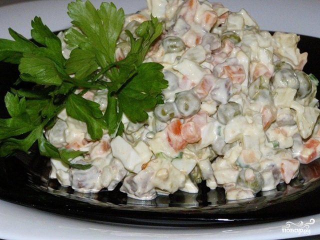 Рецепт Постный салат Оливье