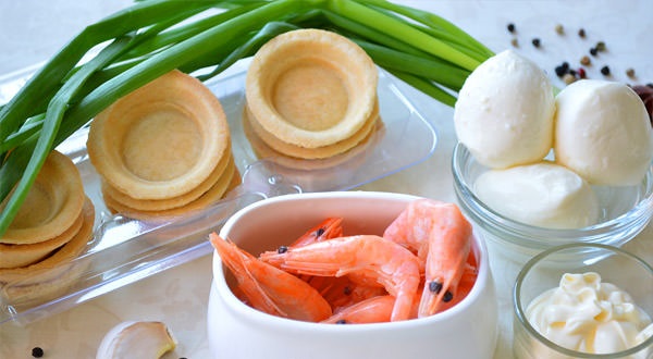 Рецепт Тарталетки с креветками и сыром