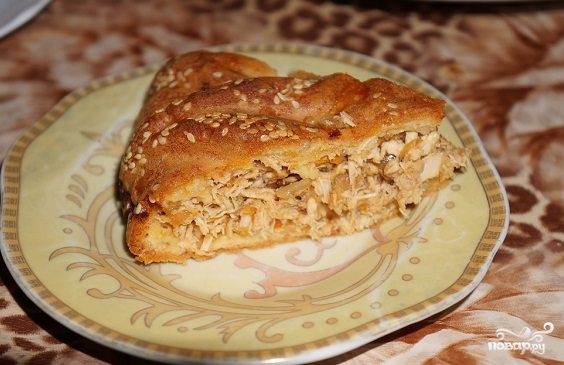 Рецепт Пирог с мясом на бисквитном тесте