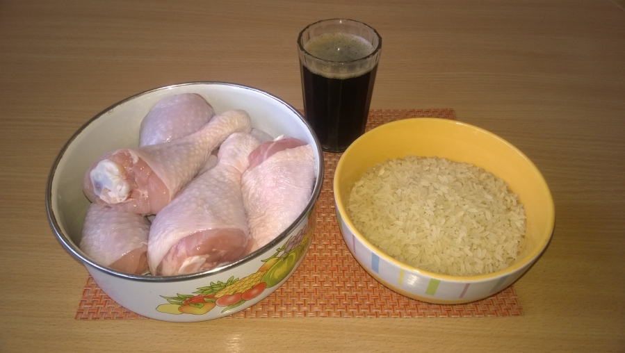 Рецепт Курица с рисом в пиве
