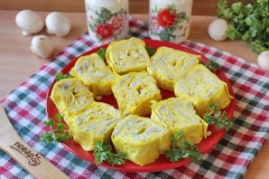 Рулет из лаваша с картофелем и грибами