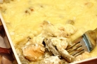 Жульен с рыбой и грибами