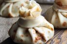 Блинные мешочки с начинкой из печени трески