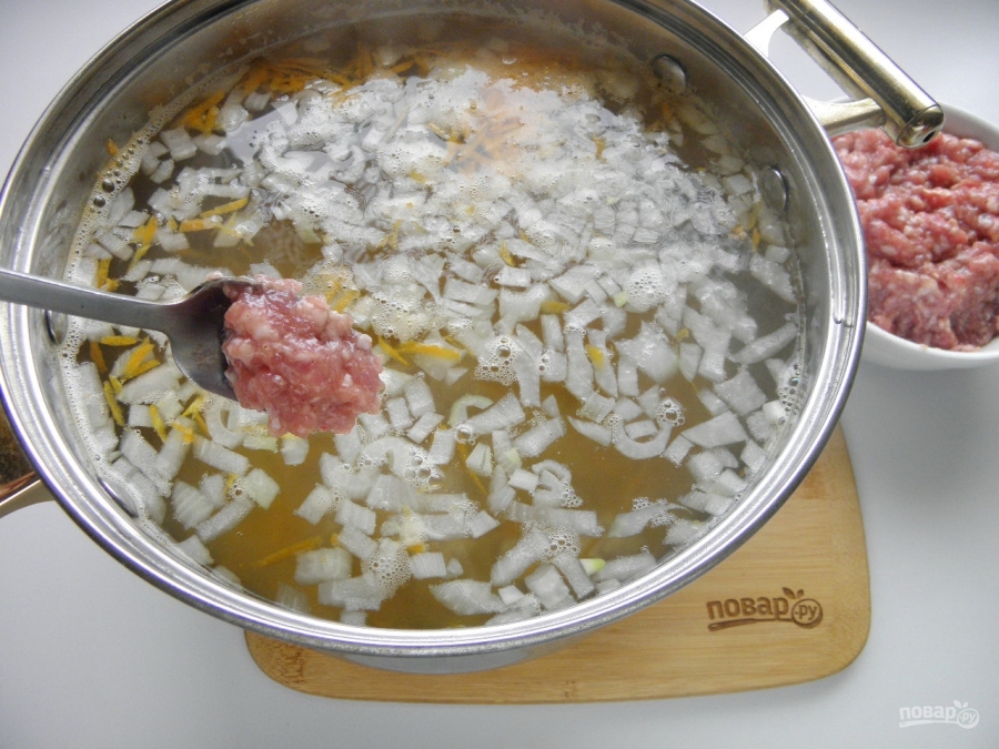 Суп с фрикадельками (ленивый)