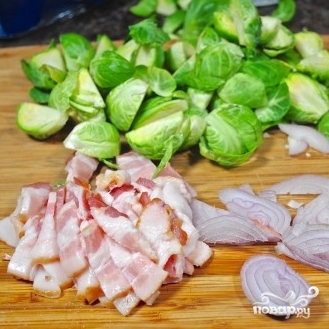 Рецепт Паста с брюссельской капустой и беконом
