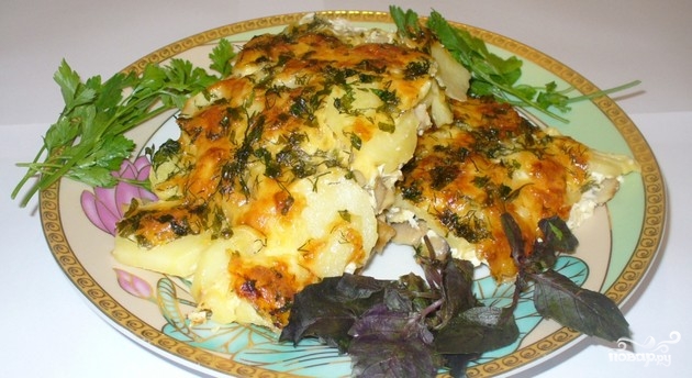 Рецепт Картофель с сыром и грибами