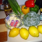 Рецепт Овощной салат с креветками и лимоном