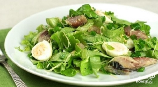 Рецепт Салат из рыбы и яиц