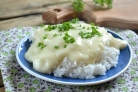 Рис под сливочным соусом