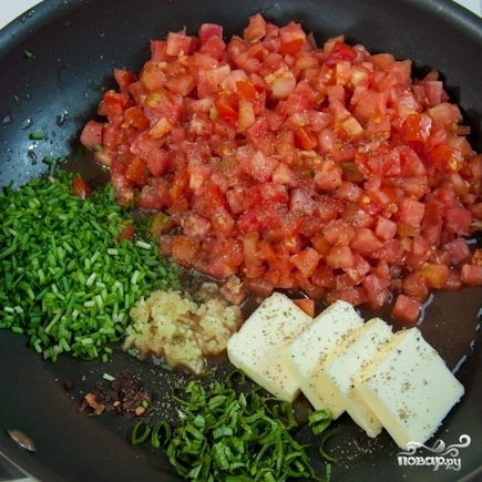 Рецепт Спагетти с креветками в сливочно-томатном соусе
