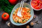Постный салат с фасолью и корейской морковью