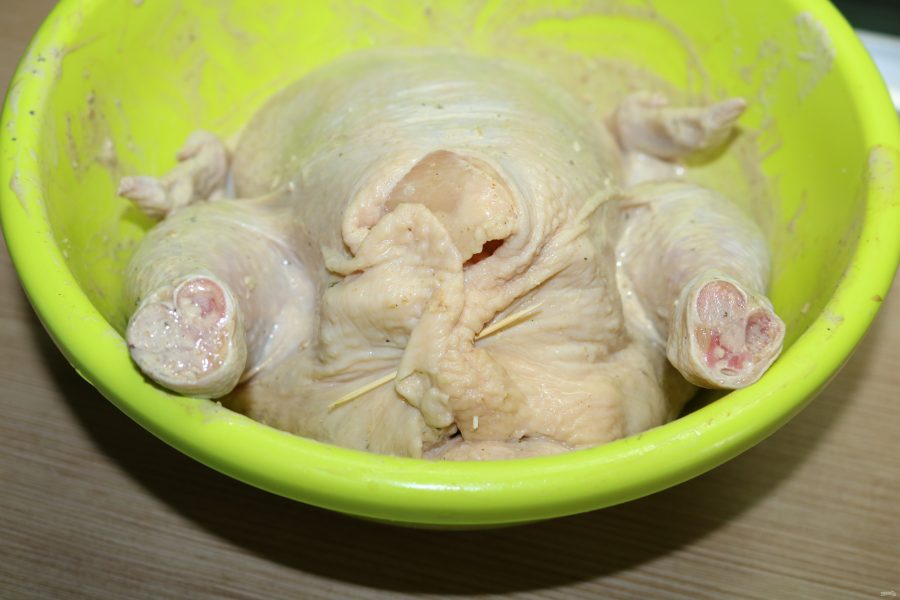 Курица, запечённая с тыквой