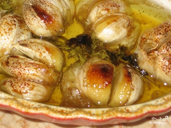 Рецепт Тушеный чеснок