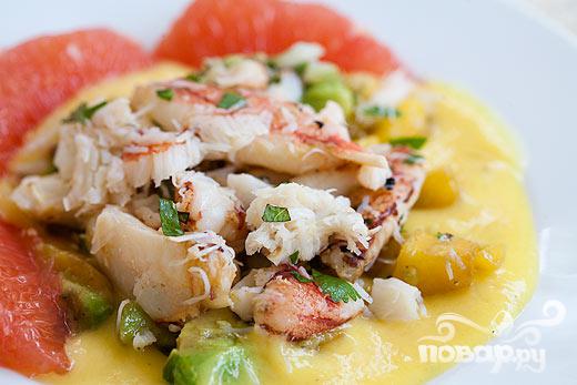 Рецепт Крабовый салат с манго