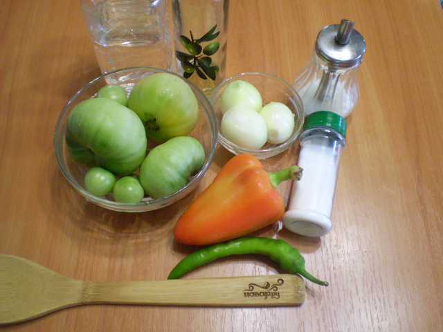 Рецепт Салат из зеленых помидоров на зиму