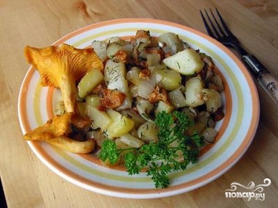 Рецепт Картофель, тушеный с грибами