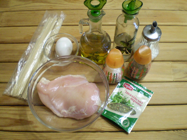 Рецепт Куриные шашлычки на шпажках в духовке для детей