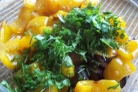 Баклажаны с болгарским перцем и шампиньонами