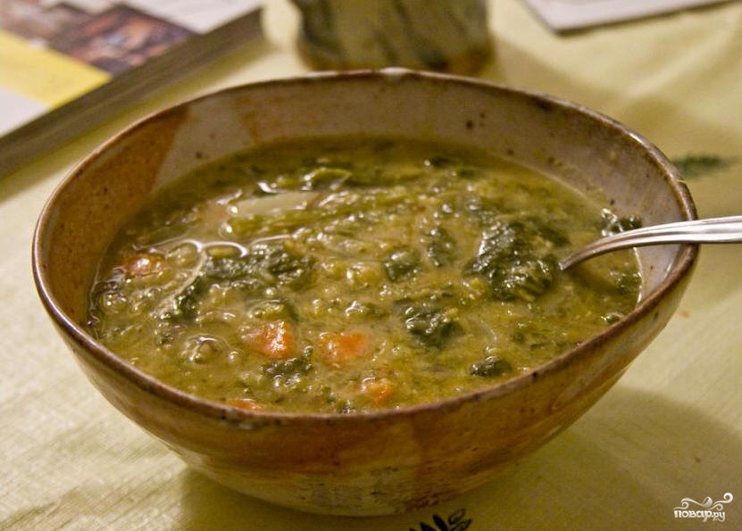 Рецепт Суп из зеленой чечевицы