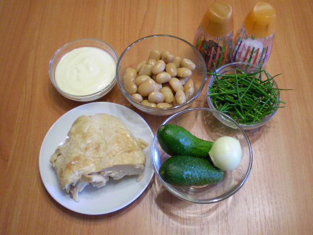 Рецепт Мясной салат с фасолью