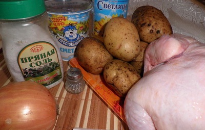 Рецепт Курица, фаршированная картофелем