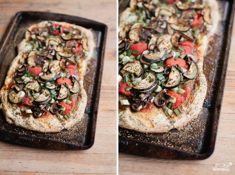 Рецепт Пицца с баклажанами и грибами