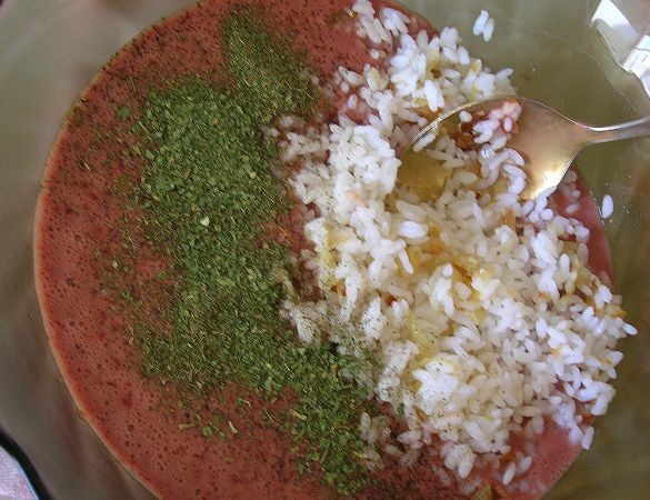 Запеканка из печени с рисом