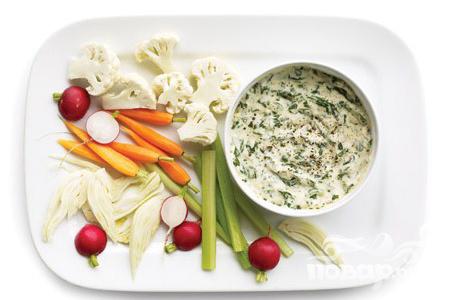 Рецепт Овощи с соусом из шпината
