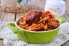 Жареная капуста с мясом