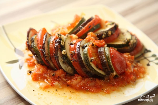 Рецепт Баклажаны с кабачками и помидорами