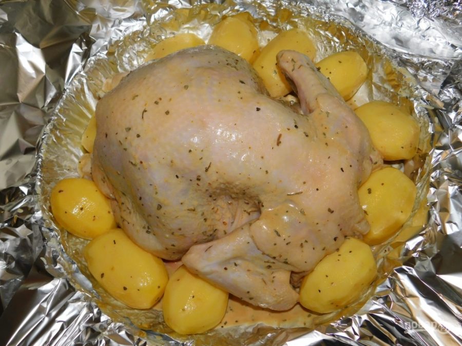 Курица с картошкой в рукаве с картошкой в духовке рецепт с фото