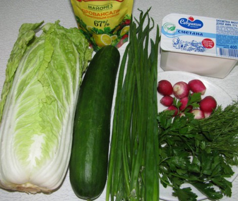 Рецепт Вегетарианский салат из пекинской капусты