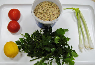 Рецепт Салат с чечевицей и помидорами