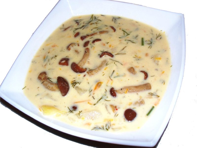 Рецепт Сырный суп с опятами