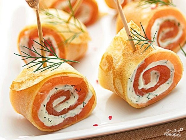 Рецепт Блины с лососем