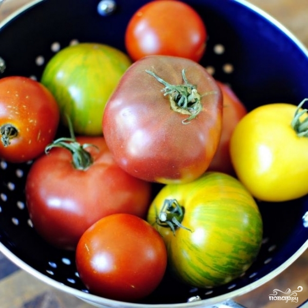 Рецепт Особый салат из разноцветных помидоров