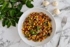 Теплый салат с шампиньонами