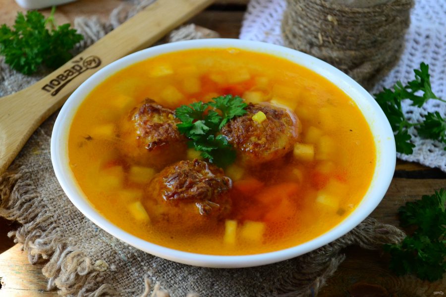 Рецепт суп с фасолью и фрикадельками рецепт с фото
