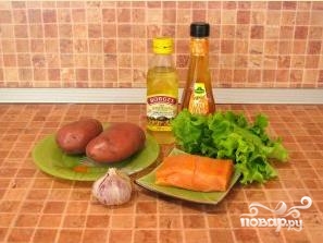Рецепт Салат с семгой и картофелем