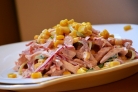 Салат гусарский с копченой курицей