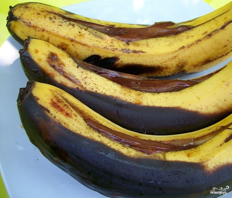 Печеные бананы. Бананы в шоколаде. Переспелый банан. Перезрелый банан. Бананы в духовке.