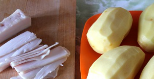 Рецепт Картошка с салом, запеченная в фольге